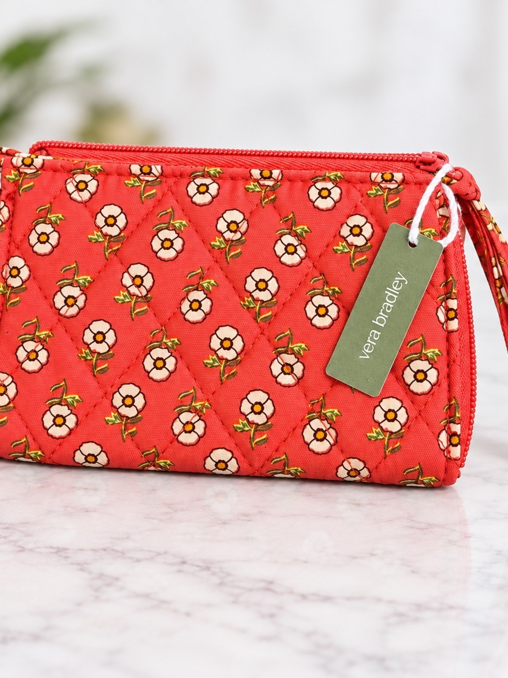 Vera Bradley Call Me Coral Retired Floral Wristlet NWT